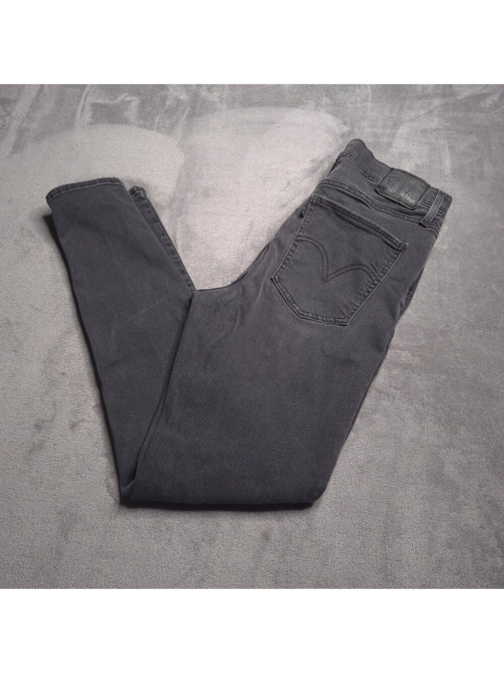 Levis Womens Mile High Super Skinny Black Denim Jeans 32 Stretch Pockets